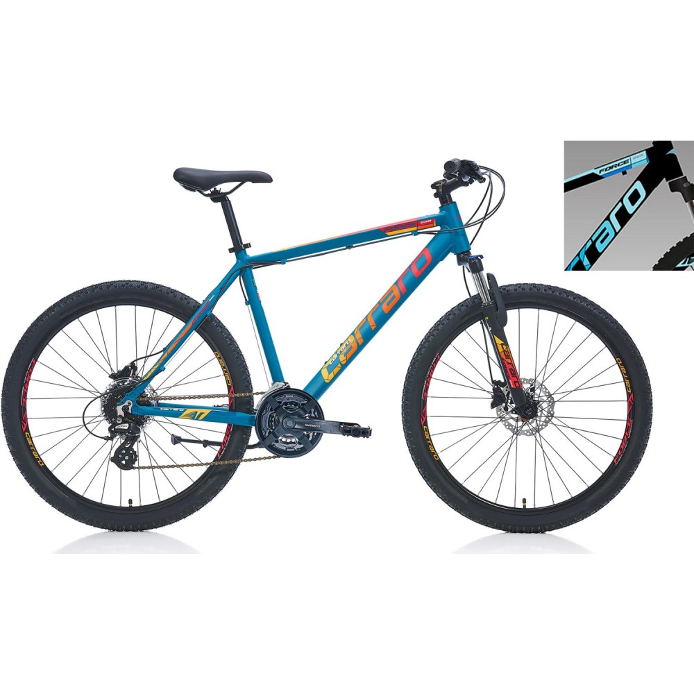 Carraro Force 650 381H 26" 24-V Hd Mat Siyah-Mavi-Açık-Mavi-Gümüş Dağ Bisikleti