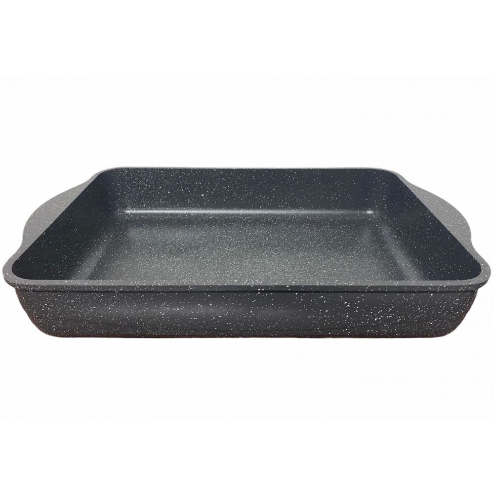 ThermoAD Granit Döküm 2'li Kare Fırın Tepsi/ Gri