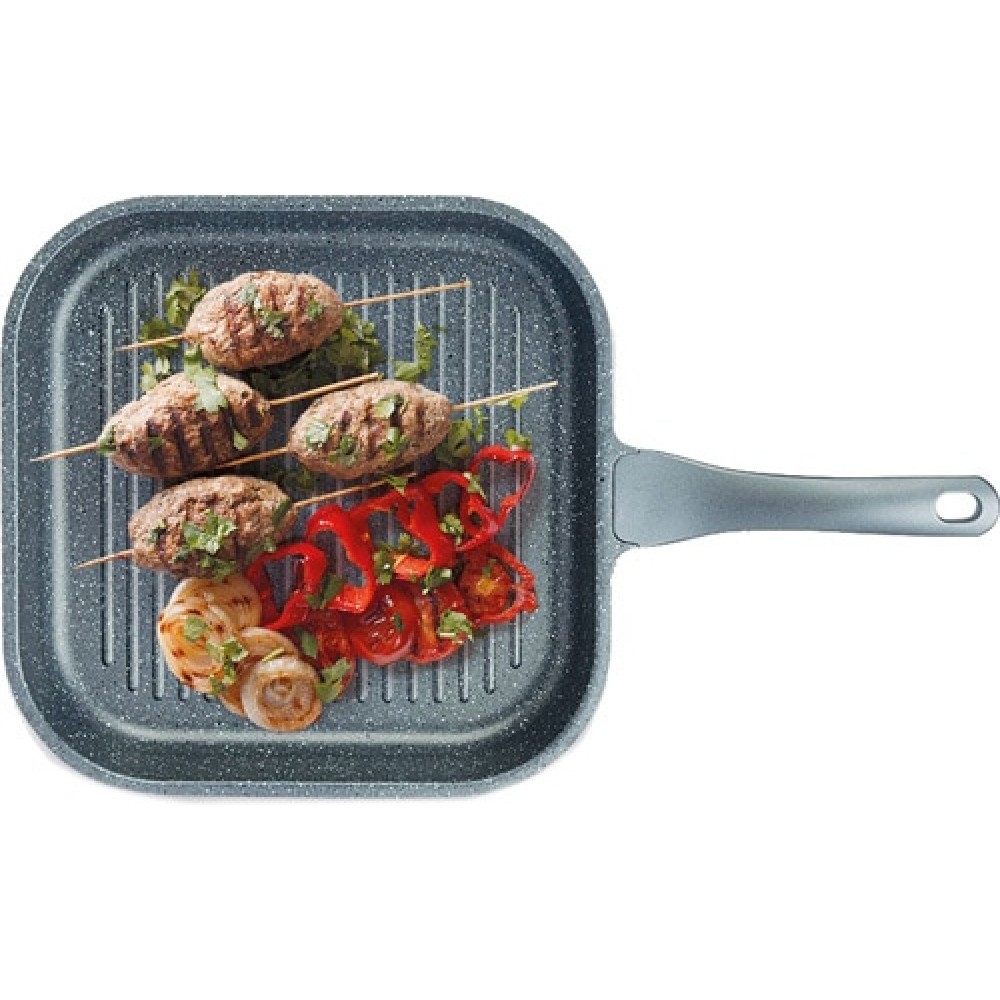 ThermoAD Grill 28 X 28 Cm Kare Tava /açık Gri 