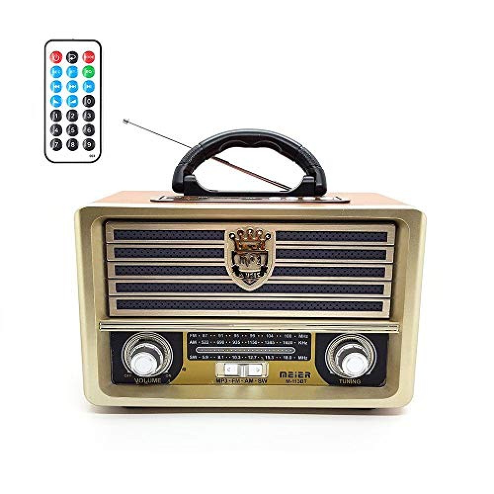 Meier USB SD MP3 Şarjlı Bluetooth Nostaljik Radyo